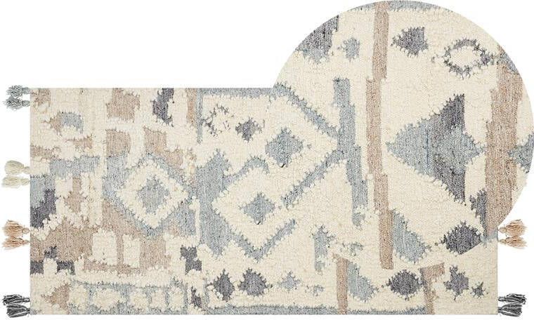Beliani MRGAVET Kelim vloerkleed Multicolor 80 x 150 cm Wol