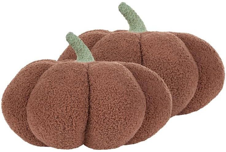 Beliani MUNCHKIN Sierkussen set van 2 Bruin 35 cm Bouclé