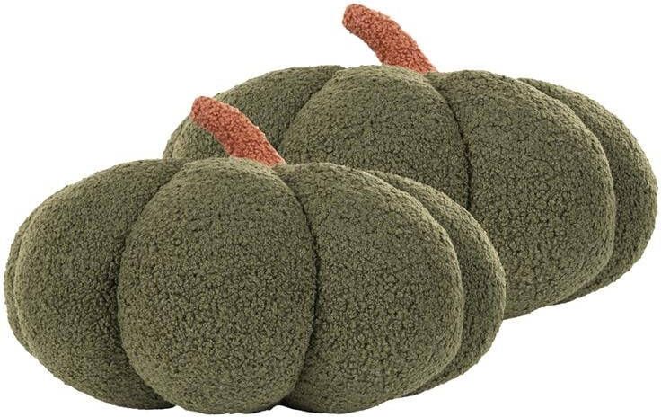 Beliani MUNCHKIN Sierkussen set van 2 Groen 35 cm Bouclé