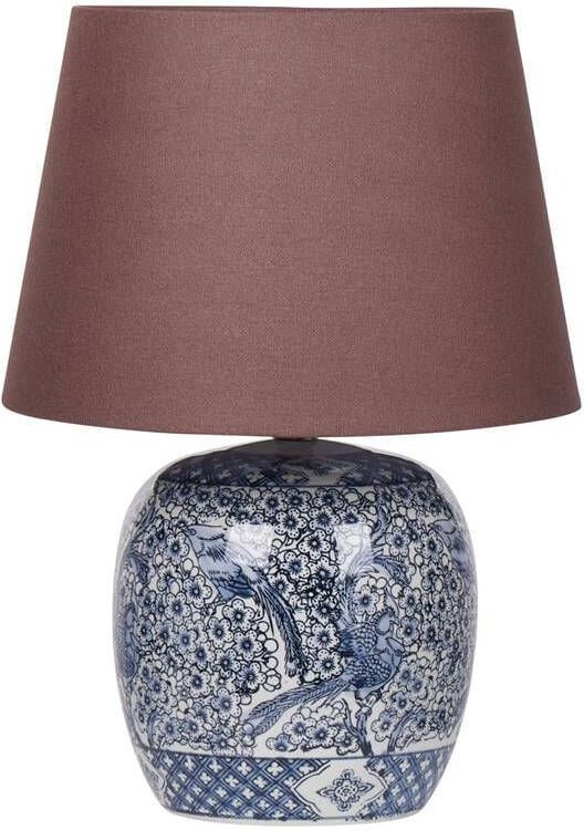 Beliani NEIRA Tafellamp Wit|Blauw Porselein