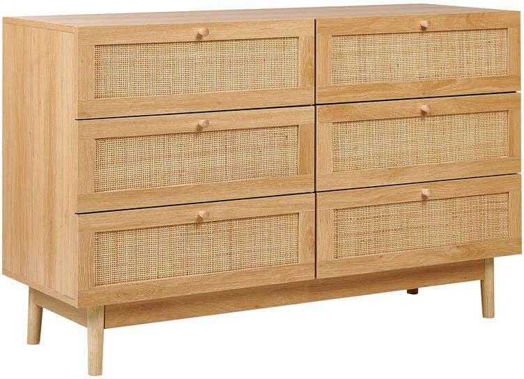 Beliani NIVO Ladekast Lichtbruin Hout|Rotan