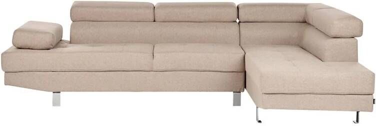 Beliani NORREA Hoekbank Beige Linkerzijde 260 cm Polyester
