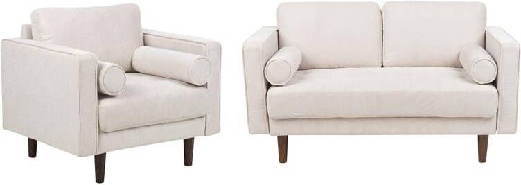 Beliani NURMO Woonkamer set 3-zits Beige Polyester