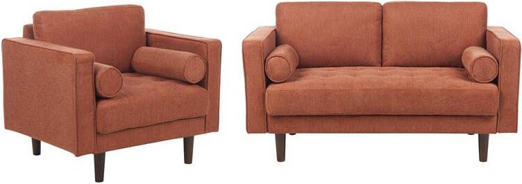 Beliani NURMO Woonkamer set 3-zits Goudbruin Polyester