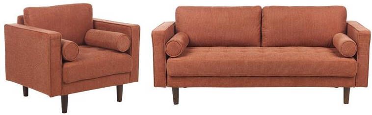 Beliani NURMO Woonkamer set 4-zits Goudbruin Polyester