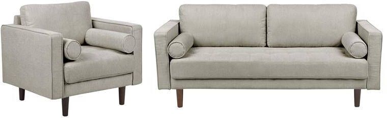 Beliani NURMO Woonkamer set 4-zits Taupe Polyester