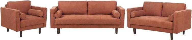 Beliani NURMO Woonkamer set 6-zits Goudbruin Polyester