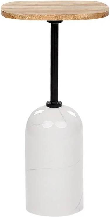 Beliani OASIS Bijzettafel Wit|Bruin Hout