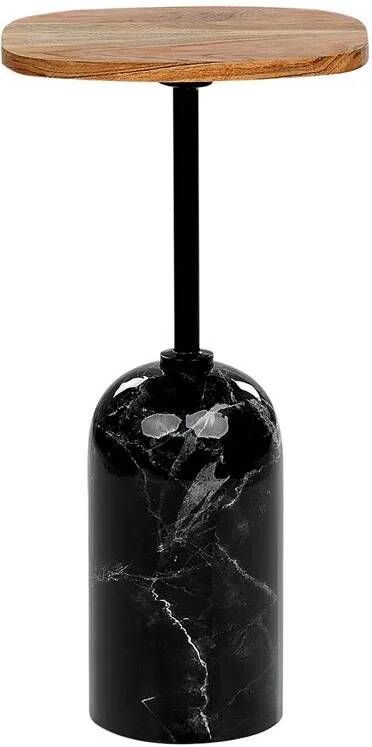 Beliani OASIS Bijzettafel Zwart|Bruin Hout