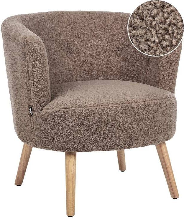 Beliani ODENZEN Fauteuil Bruin Bouclé