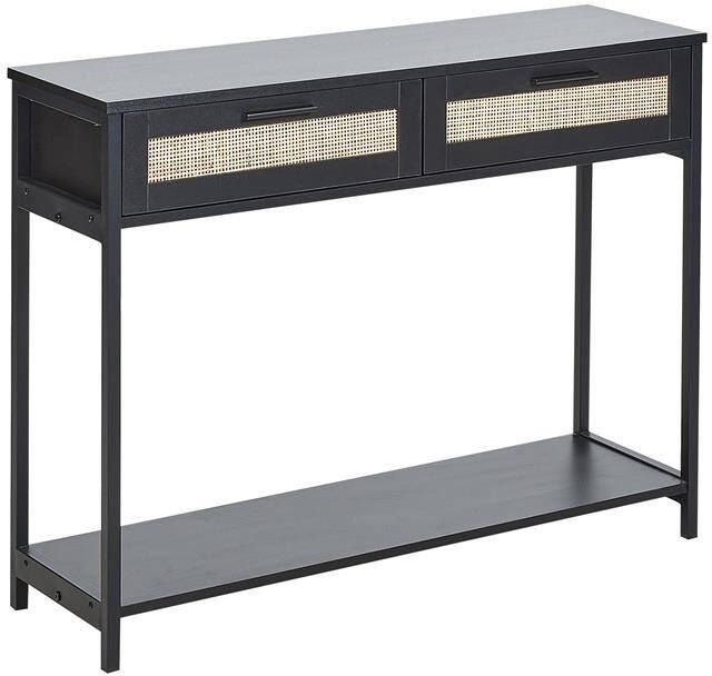 Beliani OPOCO Consoletafel Zwart Rotan