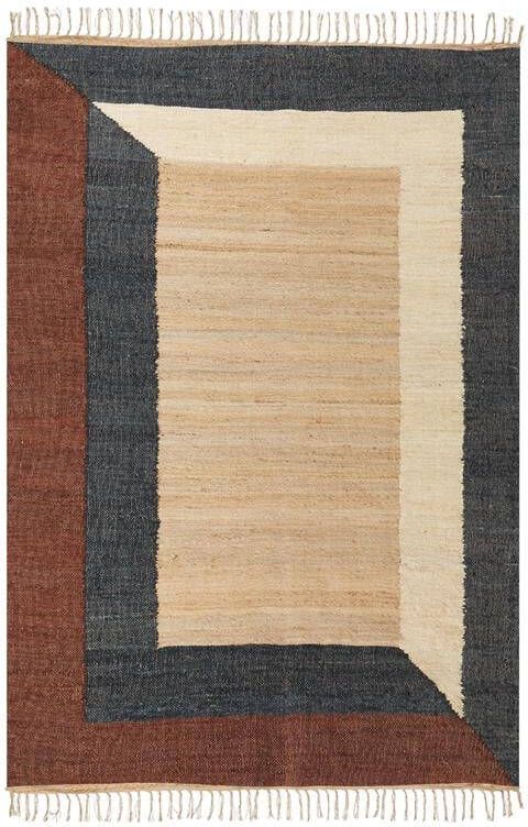 Beliani -ORTAKOY-Laagpolig vloerkleed-Meerkleurig-160 x 230 cm-Jute