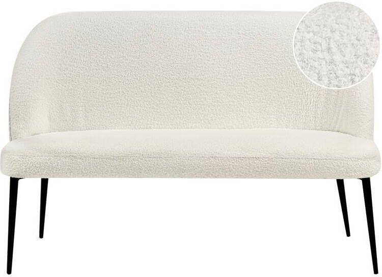 Beliani OSBY Tweezitsbank Wit Bouclé