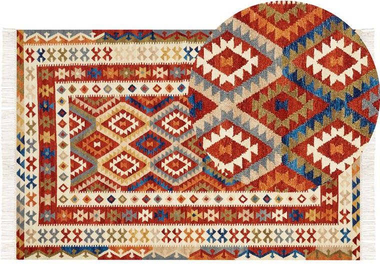 Beliani OSHAKAN Kelim vloerkleed Multicolor 200 x 300 cm Wol