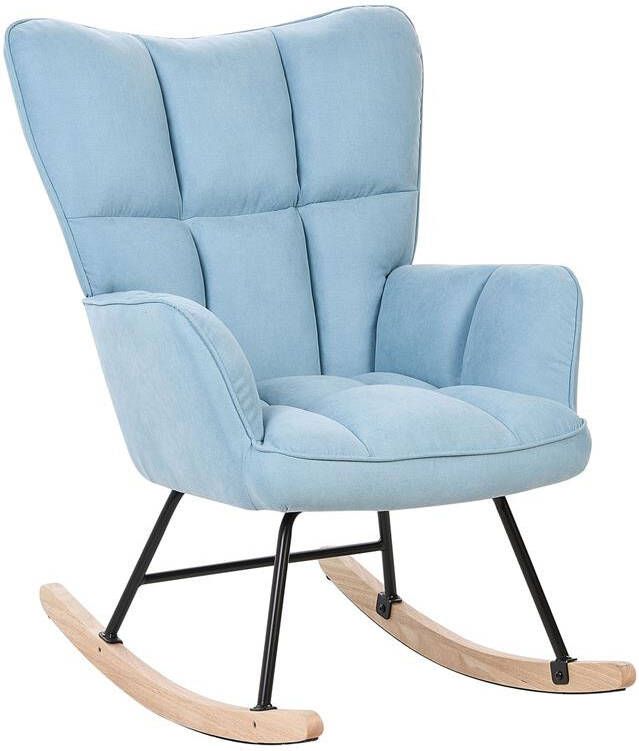 Beliani OULU Schommelfauteuil-Blauw-Polyester