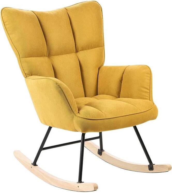 Beliani OULU Schommelfauteuil-Geel-Polyester