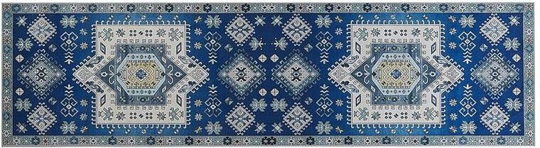 Beliani PARVAKADLI Laagpolig-Blauw-Polyester