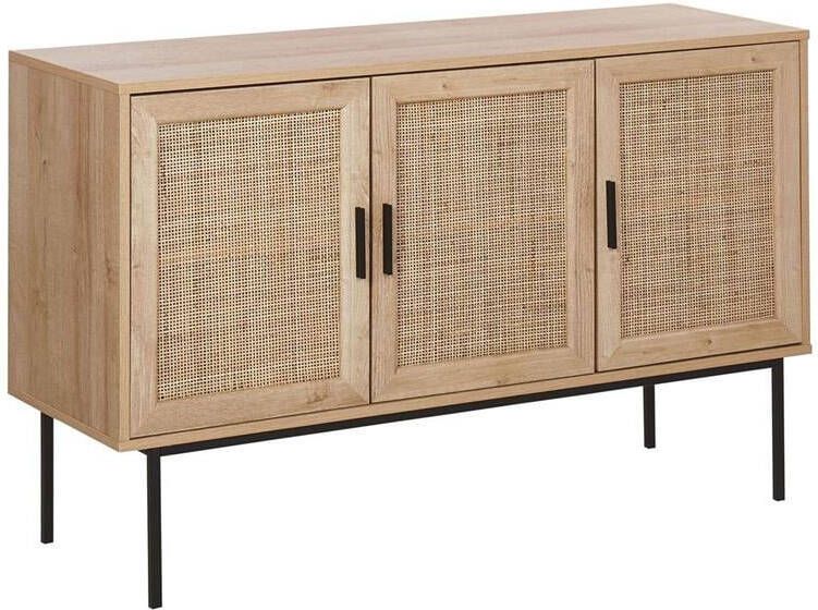 Beliani PASCO Sideboard 3 deuren Lichte houtkleur Vezelplaat