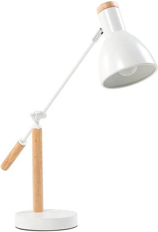 Beliani PECKOS Bureaulamp Wit Metaal