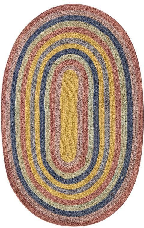 Beliani -PEREWI-Laagpolig vloerkleed-Meerkleurig-70 x 100 cm-Jute