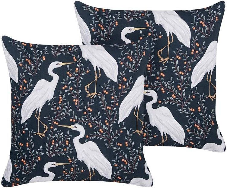 Beliani -PIANAZZO-Tuinkussen set van 2-Zwart-45 x 45 cm-Polyester