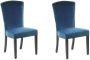 Beliani PISECO Eetkamerstoel set van 2 blauw fluweel - Thumbnail 2
