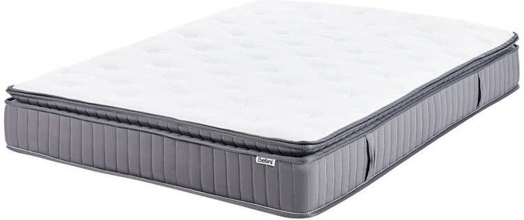 Beliani -PLEASANT-Pocketveringmatras hard-Wit-140 x 200 cm-Traagschuim