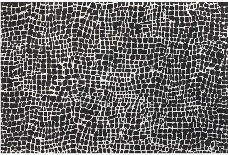 Beliani PUNGE Vloerkleed Zwart|Wit 200 x 300 cm Polyester