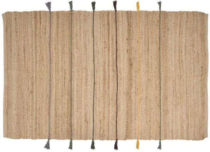 Beliani RAUTA Laagpolig vloerkleed Beige 140 x 200 cm Jute