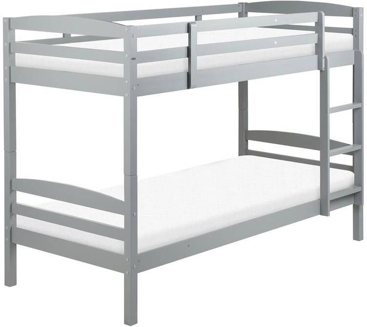 Beliani REGAT Stapelbed Grijs 90 x 200 Grenenhout