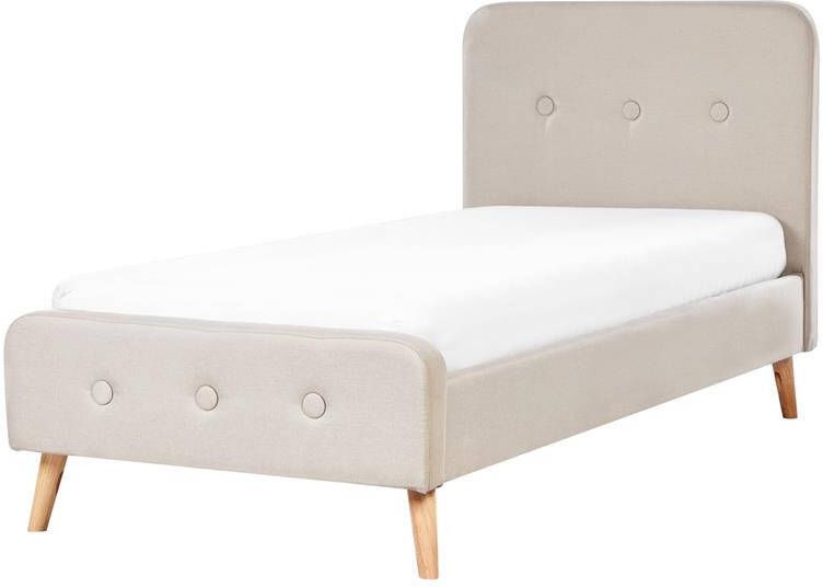 Beliani RENNES Kinderbed Lichtbeige 90 x 200 cm Polyester