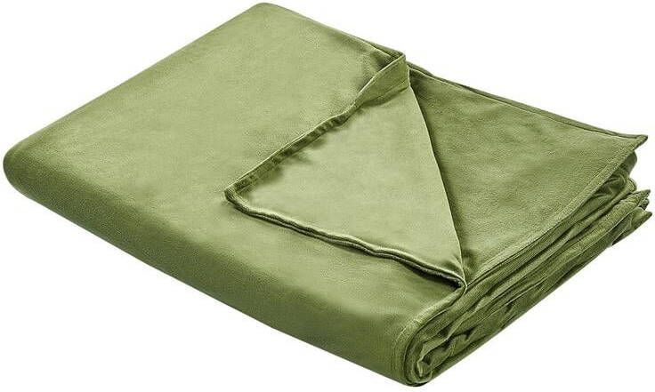 Beliani -RHEA-Verzwaringsdeken hoes-Donkergroen-135 x 200 cm-Polyester