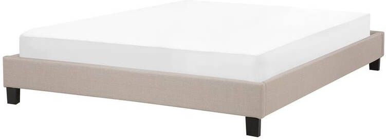 Beliani ROANNE Tweepersoonsbed Beige 160 x 200 cm Polyester