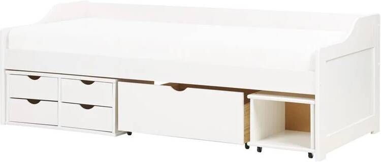 Beliani ROYVILLE Bed met opbergruimte Wit 90 x 200 cm Hout