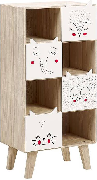 Beliani RUPERT Boekenkast Lichthout|Wit MDF