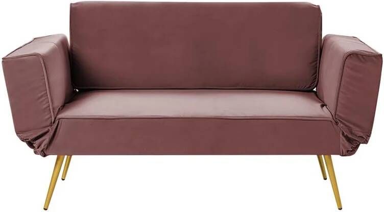 Beliani SAARELA Slaapbank Roze Fluweel
