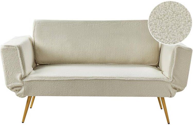 Beliani SAARELA Slaapbank Wit Bouclé
