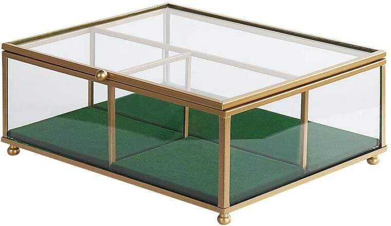 Beliani SAINTES Juwelenkist-Goud-Glas Messing