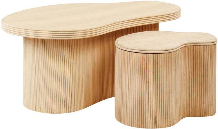 Beliani SALANTI Salontafel set Natuurlijk Rotan