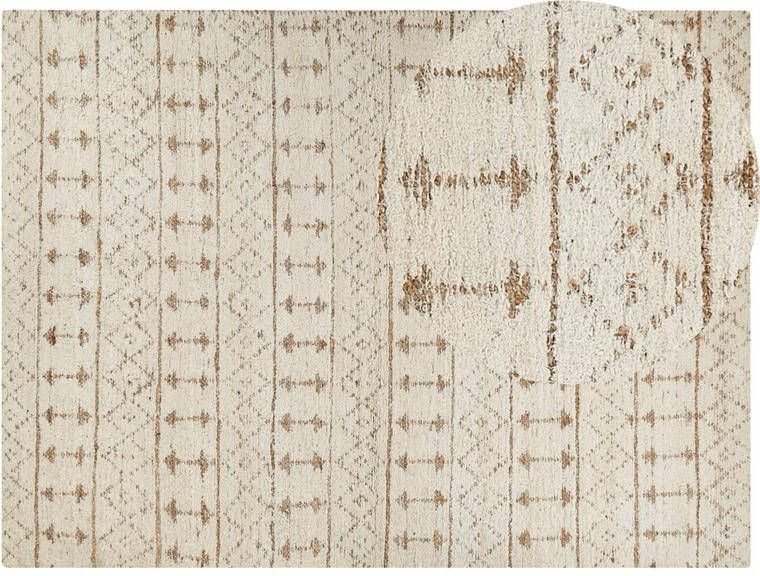 Beliani SANAO Vloerkleed Beige 300 x 400 cm Katoen