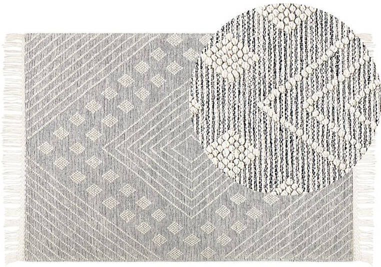 Beliani SAVUR Vintage vloerkleed Wit 160 x 230 cm Wol