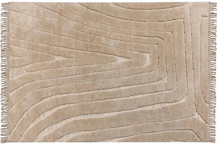 Beliani SAZOO Vloerkleed Beige 160 x 230 cm Polyester