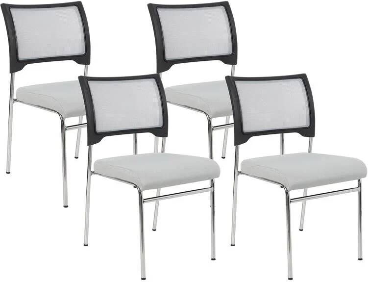 Beliani SEDALIA Set van 4 stoelen Grijs Polyester