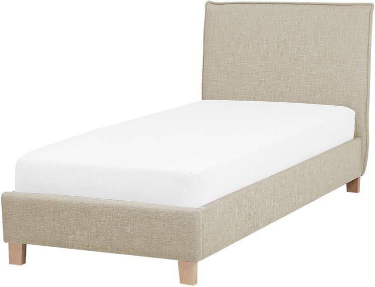 Beliani SENNEZ Eenpersoonsbed Beige 90 x 200 cm Polyester