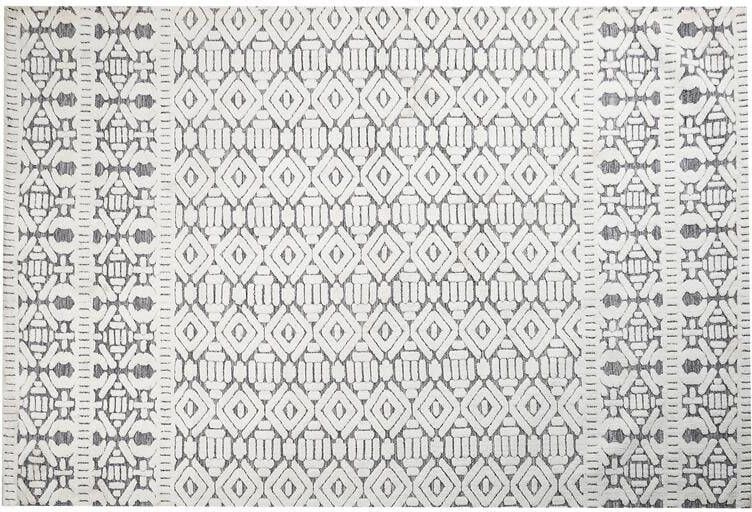 Beliani SIBI Vloerkleed Wit|Grijs 200 x 300 cm Polyester