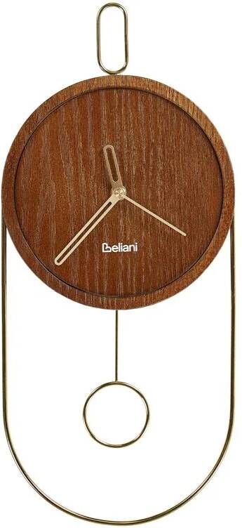 Beliani SIERRE Wandklok-Donkere houtkleur-MDF