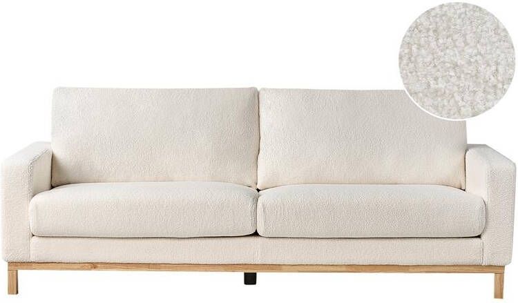 Beliani SIGGARD Driezitsbank Wit Bouclé