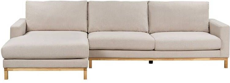 Beliani SIGGARD Hoekbank Beige Rechtszijdig Polyester