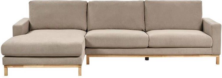 Beliani SIGGARD Hoekbank Taupe Rechtszijdig Polyester
