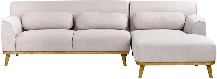 Beliani SIMOS Hoekbank Lichtgrijs Linkszijdig Polyester